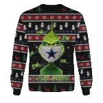 Dallas Cowboys Funny Grinch T Hate People But I Love My Cowboys AOP Sweatshirt - Moonbestprint