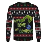 Dallas Cowboys Funny Grinch T Hate People But I Love My Cowboys AOP Sweatshirt - Moonbestprint