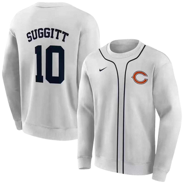 Personalized Chicago Bears Sporty Stripe White AOP Sweatshirt - Moonbestprint