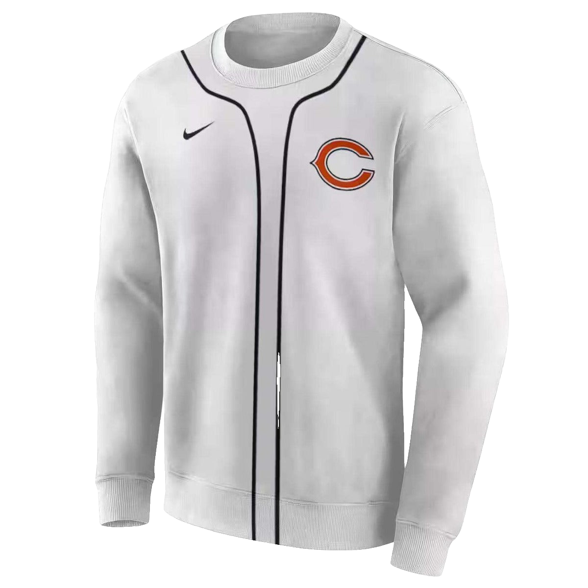 Personalized Chicago Bears Sporty Stripe White AOP Sweatshirt - Moonbestprint