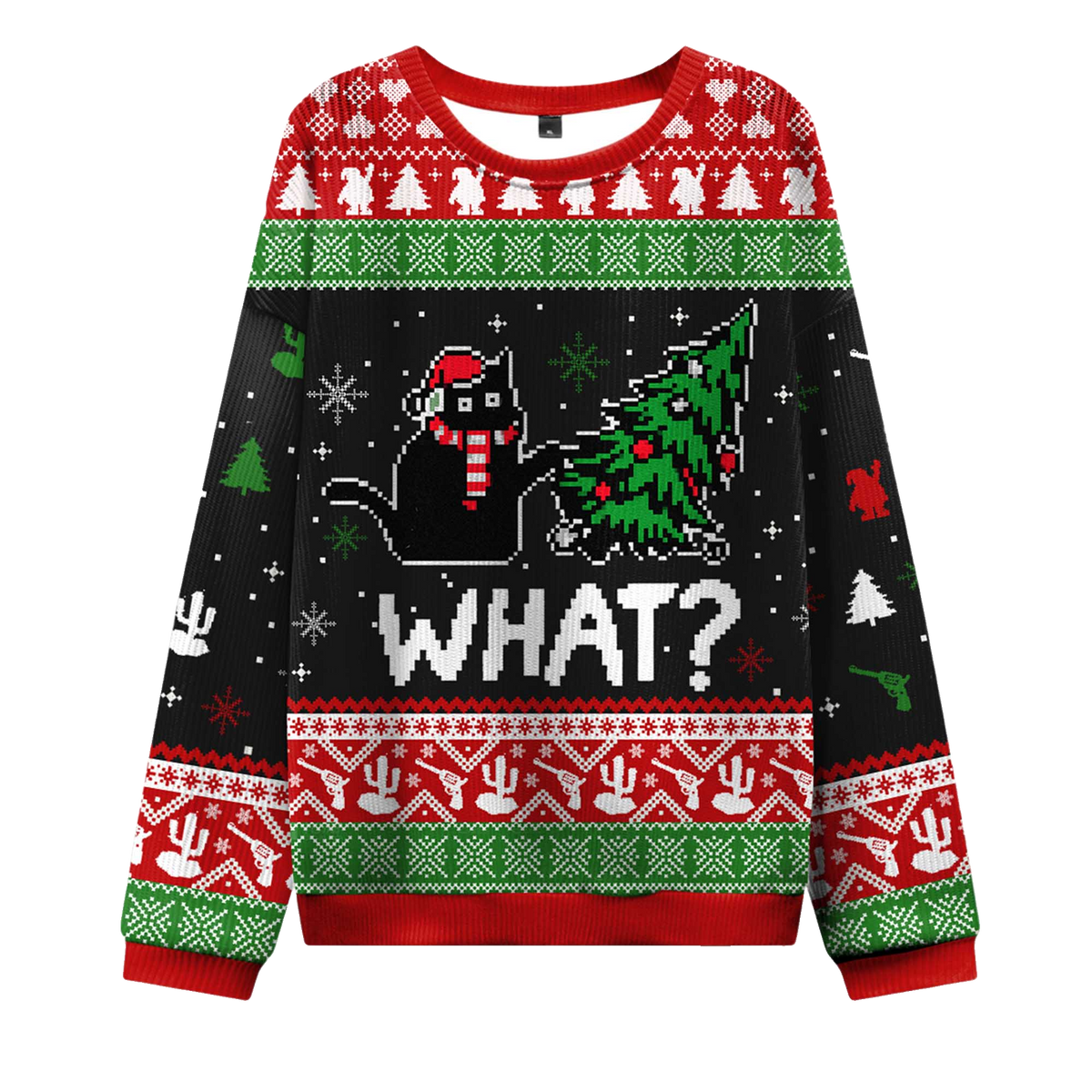 2026 Troublemaker Cat Christmas Ugly Sweater Moonbestprint