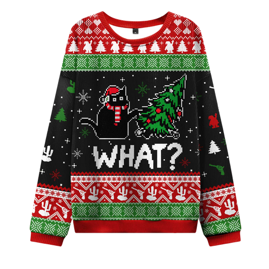 2026 Troublemaker Cat Christmas Ugly Sweater Moonbestprint