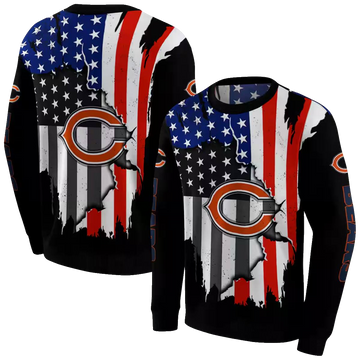 Chicago Bears American Pride Black AOP Sweatshirt - Moonbestprint