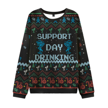 2026 Support Day Drinking Ugly Christmas Sweater Moonbestprint
