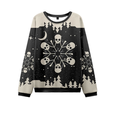 2026 Snowflake Skull Ugly Christmas Sweater Moonbestprint