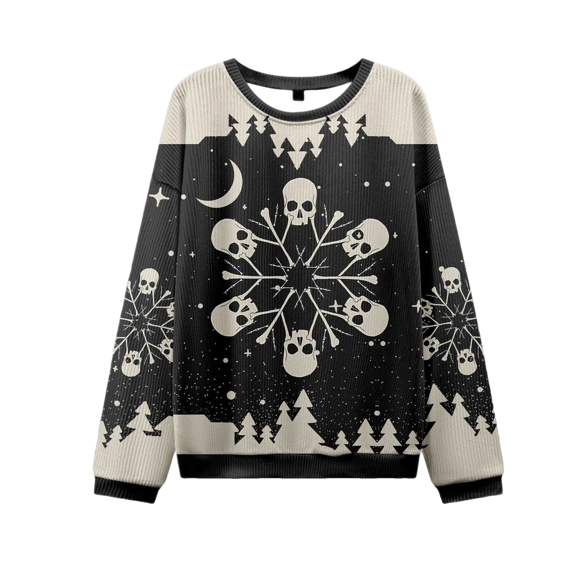 2026 Snowflake Skull Ugly Christmas Sweater Moonbestprint