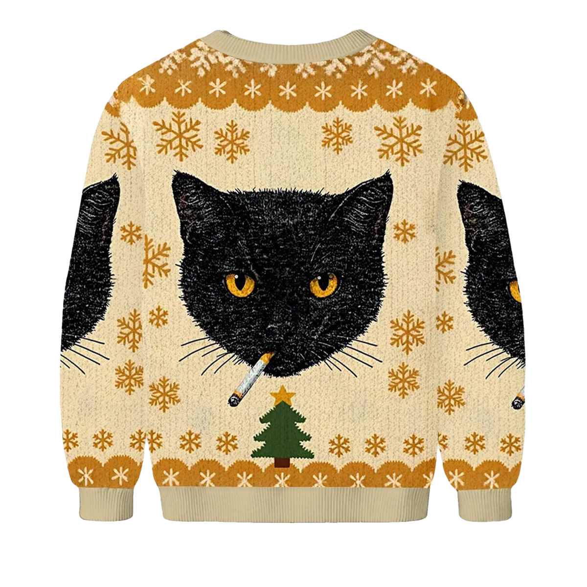 2026 Smoking Cat Christmas Ugly Sweater Moonbestprint