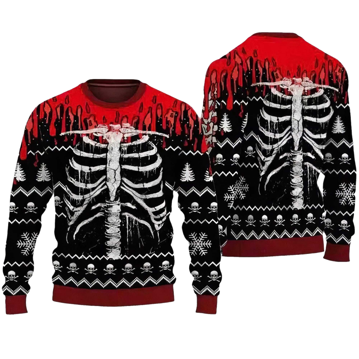 2026 Skeleton Skull Spooky Ugly Sweater Halloween Moonbestprint