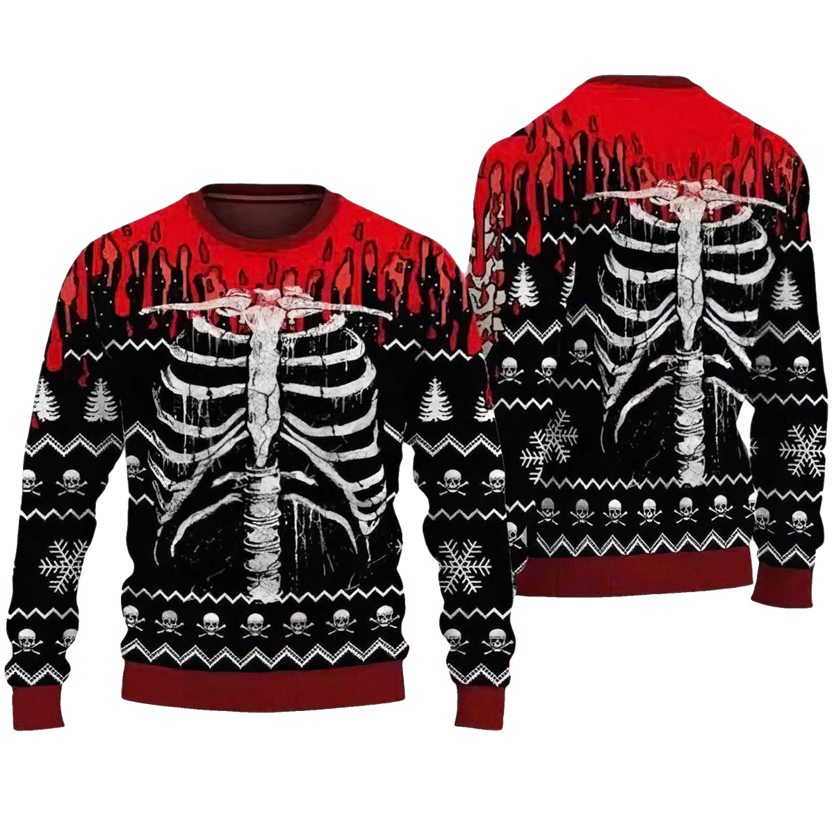 2026 Skeleton Skull Spooky Ugly Sweater Halloween Moonbestprint