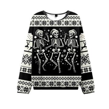 2026 Skeleton Dance Ugly Christmas Sweater Moonbestprint
