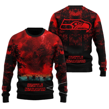 2025 Seattle Seahawks Stranger Things Ugly Sweater – Moonbestprint