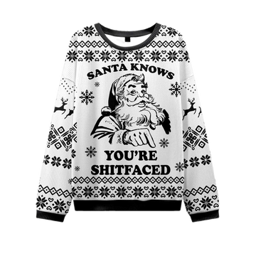 2026 Santa Knows You're Shitfaced Ugly Christmas Sweater Moonbestprint