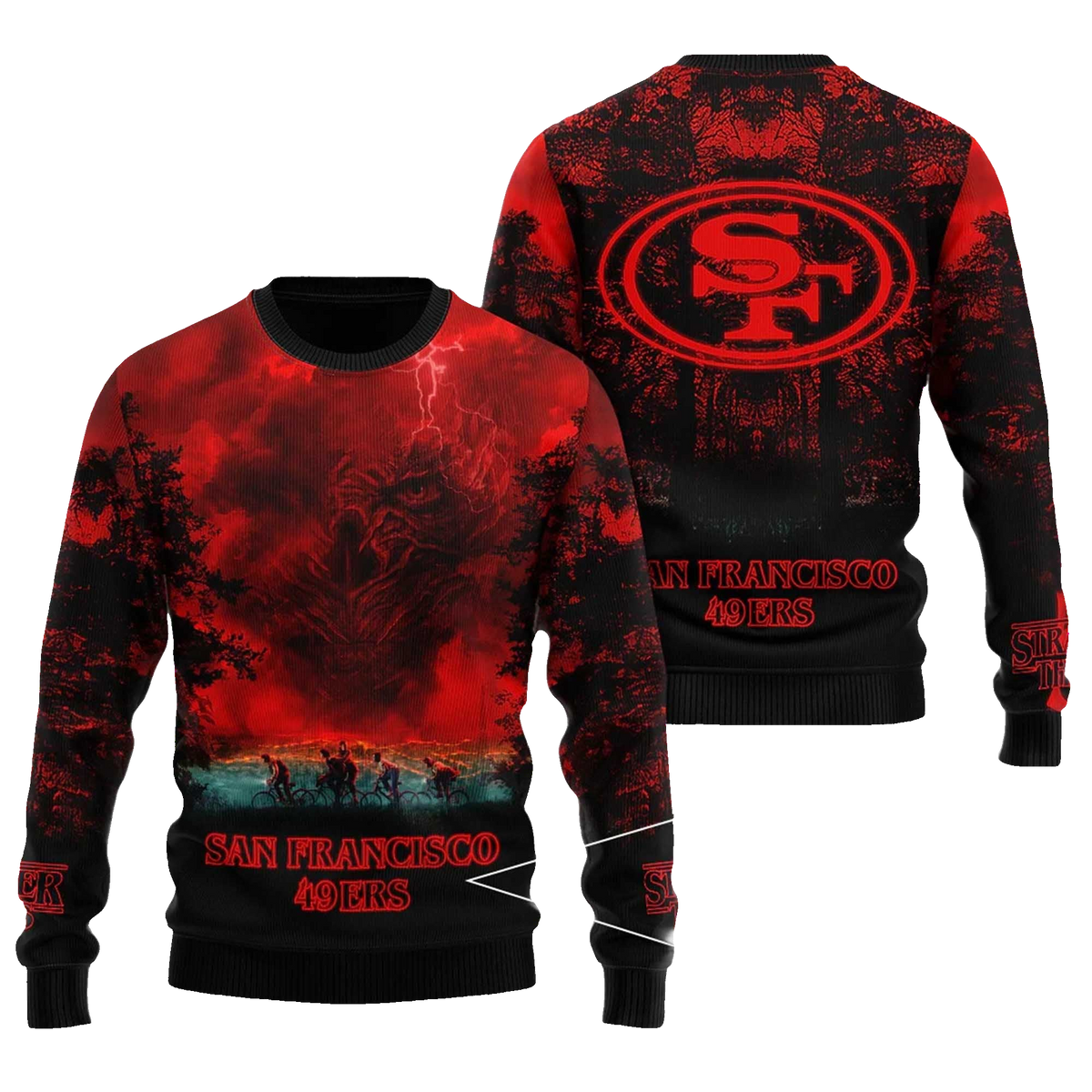 2025 San Francisco 49ers Stranger Things Ugly Sweater – Moonbestprint