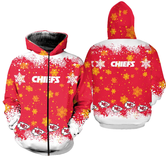 Kansas City Chiefs Christmas Pattern Hoodie Zip Up Hoodie Nla034210 - Moonbestprint