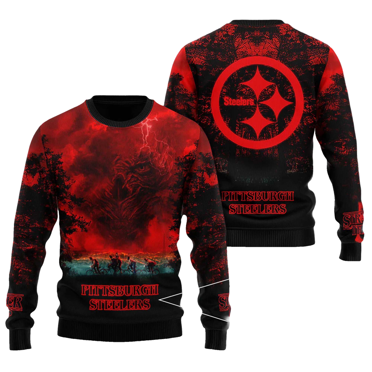 2025 Pittsburgh Steelers Stranger Things Ugly Sweater – Moonbestprint