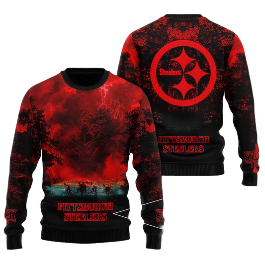 2025 Pittsburgh Steelers Stranger Things Ugly Sweater – Moonbestprint