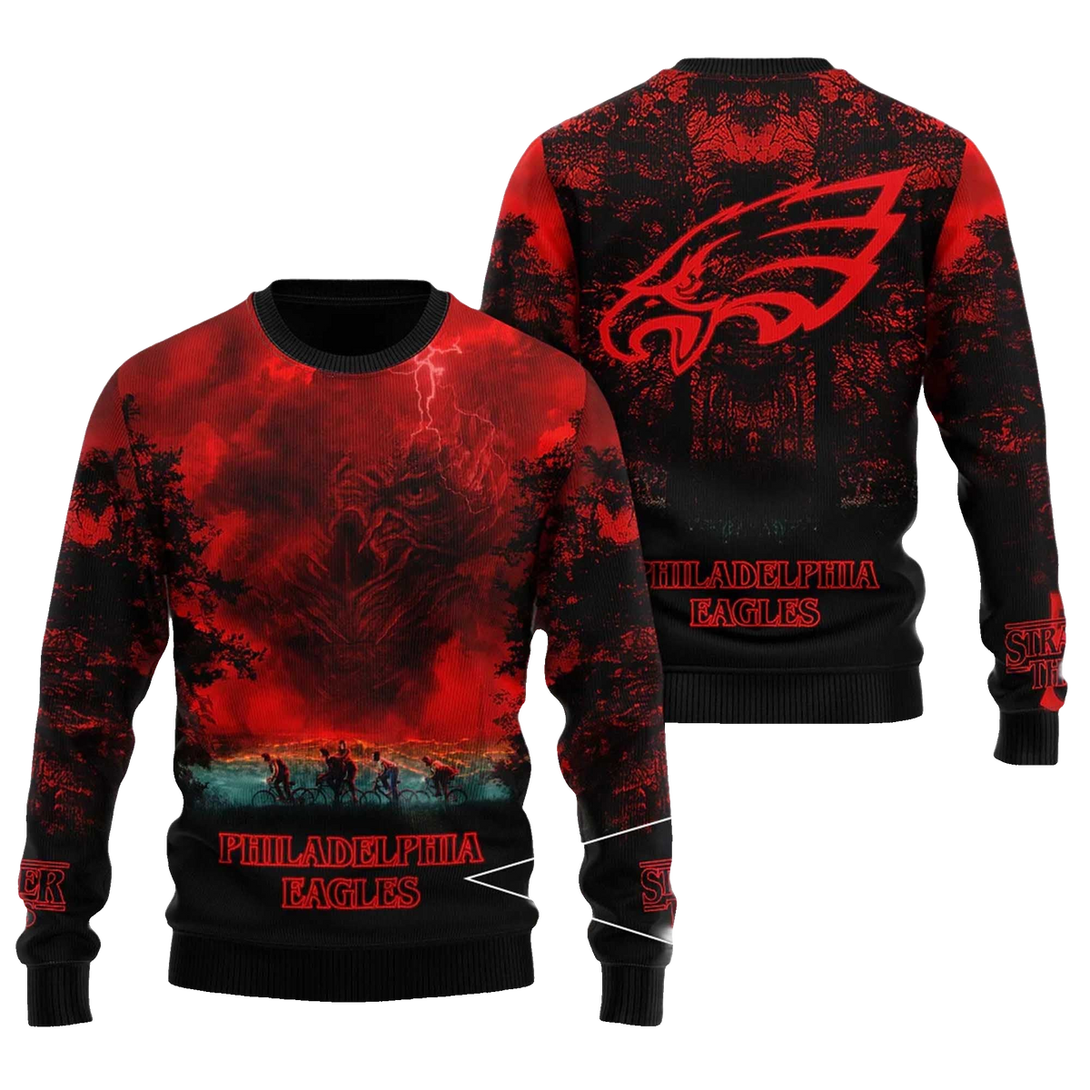 2025 Philadelphia Eagles Stranger Things Ugly Sweater – Moonbestprint