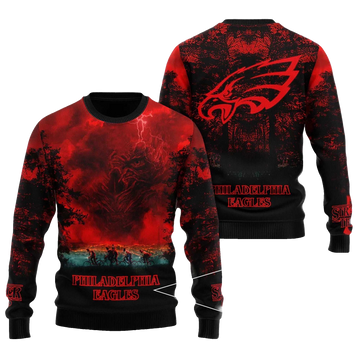 2025 Philadelphia Eagles Stranger Things Ugly Sweater – Moonbestprint