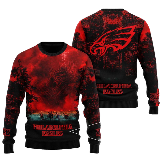 2025 Philadelphia Eagles Stranger Things Ugly Sweater – Moonbestprint