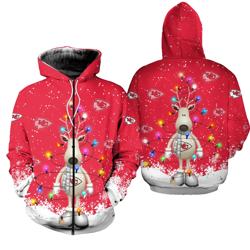 Kansas City Chiefs Christmas Pattern Limited Edition Unisex Hoodie Zip Up Hoodie Fleece Zip Hoodie New060510 - Moonbestprint
