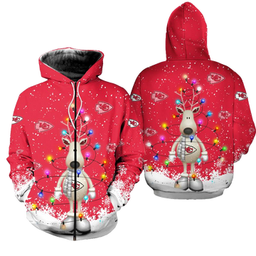 Kansas City Chiefs Christmas Pattern Limited Edition Unisex Hoodie Zip Up Hoodie Fleece Zip Hoodie New060510 - Moonbestprint