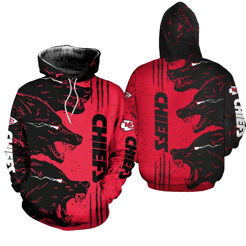 Kansas City Chiefs Halloween Wolf Hoodie Zip Up Hoodie Fleece Nla027510 - Moonbestprint