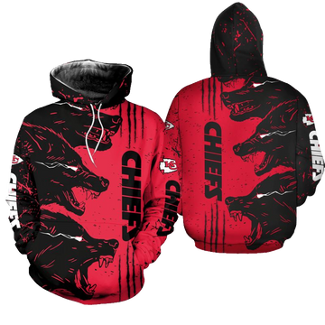 Kansas City Chiefs Halloween Wolf Hoodie Zip Up Hoodie Fleece Nla027510 - Moonbestprint