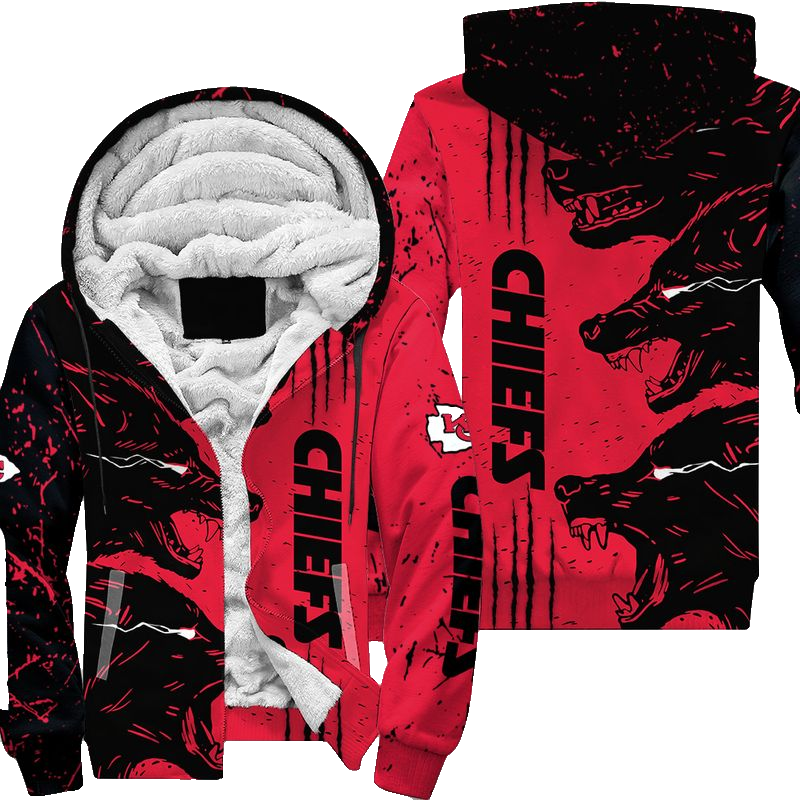 Kansas City Chiefs Halloween Wolf Hoodie Zip Up Hoodie Fleece Nla027510 - Moonbestprint