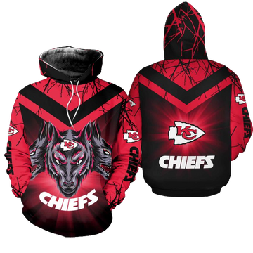 Kansas City Chiefs Halloween Wolf Hoodie Zip Up Hoodie Fleece Nla028310 - Moonbestprint