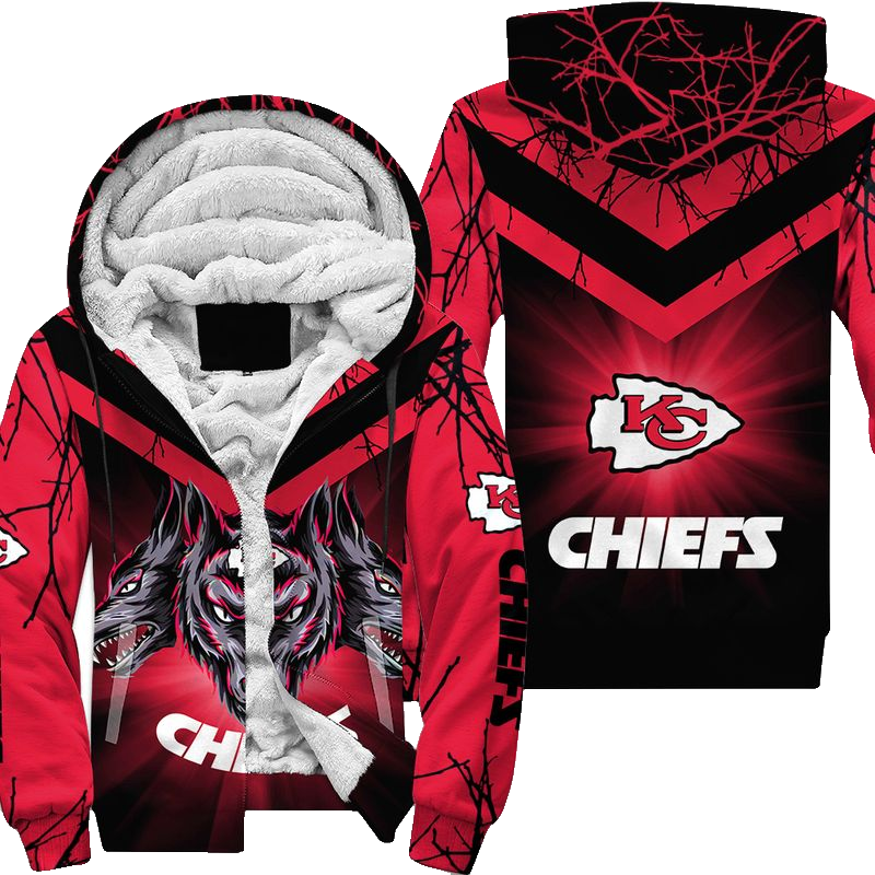 Kansas City Chiefs Halloween Wolf Hoodie Zip Up Hoodie Fleece Nla028310 - Moonbestprint