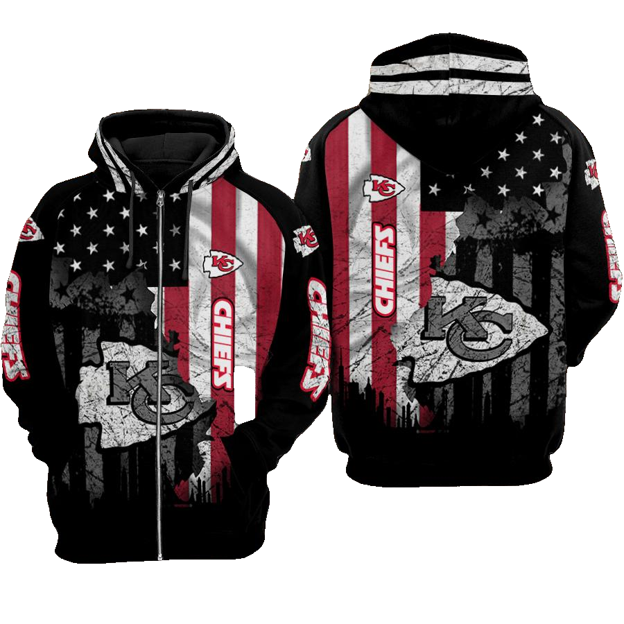 Kansas City Chiefs American Flag Hoodie Adult Sizes S - 5xl Th1473-Sk - Moonbestprint