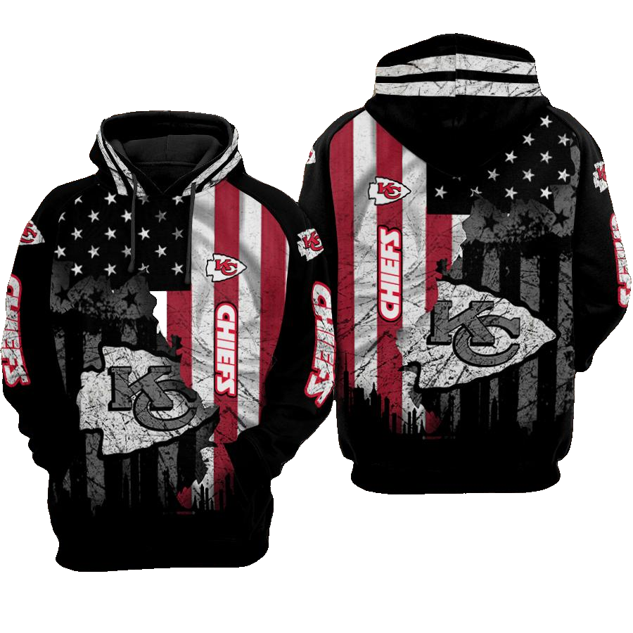 Kansas City Chiefs American Flag Hoodie Adult Sizes S - 5xl Th1473-Sk - Moonbestprint