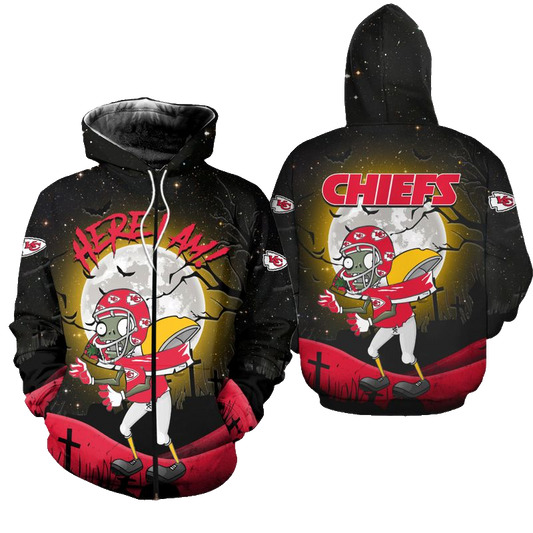 Kansas City Chiefs Football Zombie Halloween Limited Edition Hoodie Zip Hoodie Fleece Hoodie Unisex Sizes S - 5xl New042710 - Moonbestprint