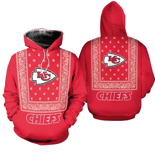 Kansas City Chiefs Limited Edition Bandana Skull Zip Hoodie Sizes S-5xl New012210 - Moonbestprint