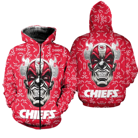 Kansas City Chiefs Halloween Clown Edition Unisex Hoodie Zip Up Hoodie New044810 - Moonbestprint