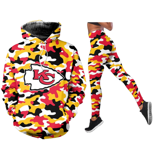 Kansas City Chiefs Camo Pattern Limited Edition Hoodie And Legging Unisex Size New066610 - Moonbestprint