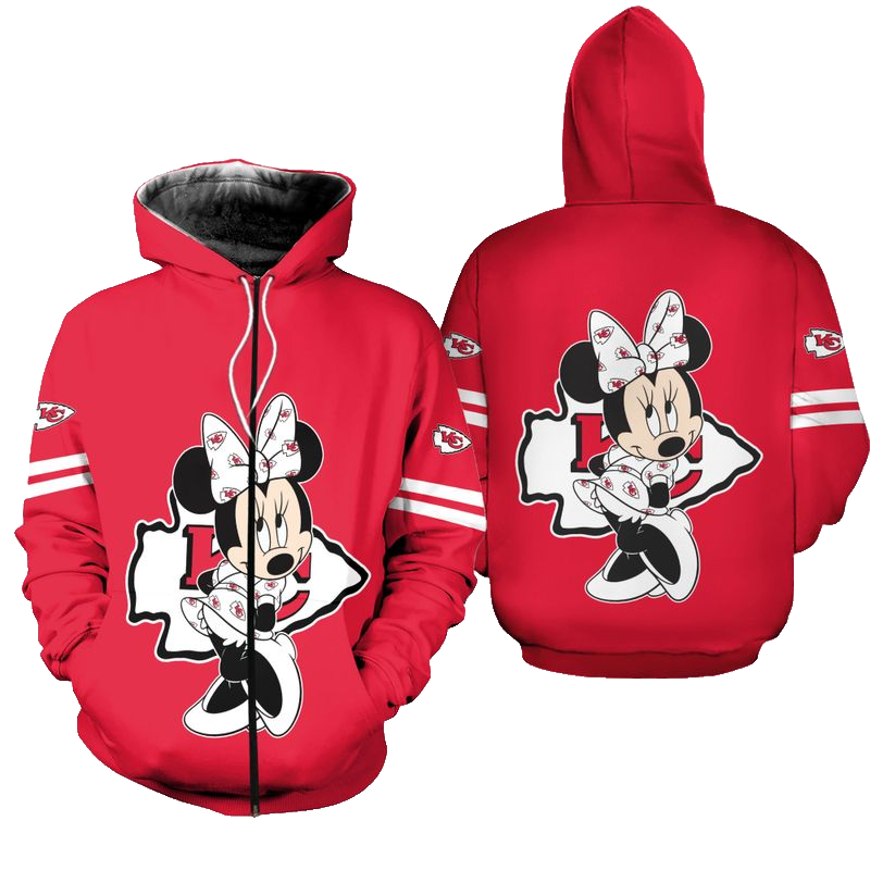 Kansas City Chiefs Minnie Mouse Hoodie Zip Up Hoodie New021510 - Moonbestprint