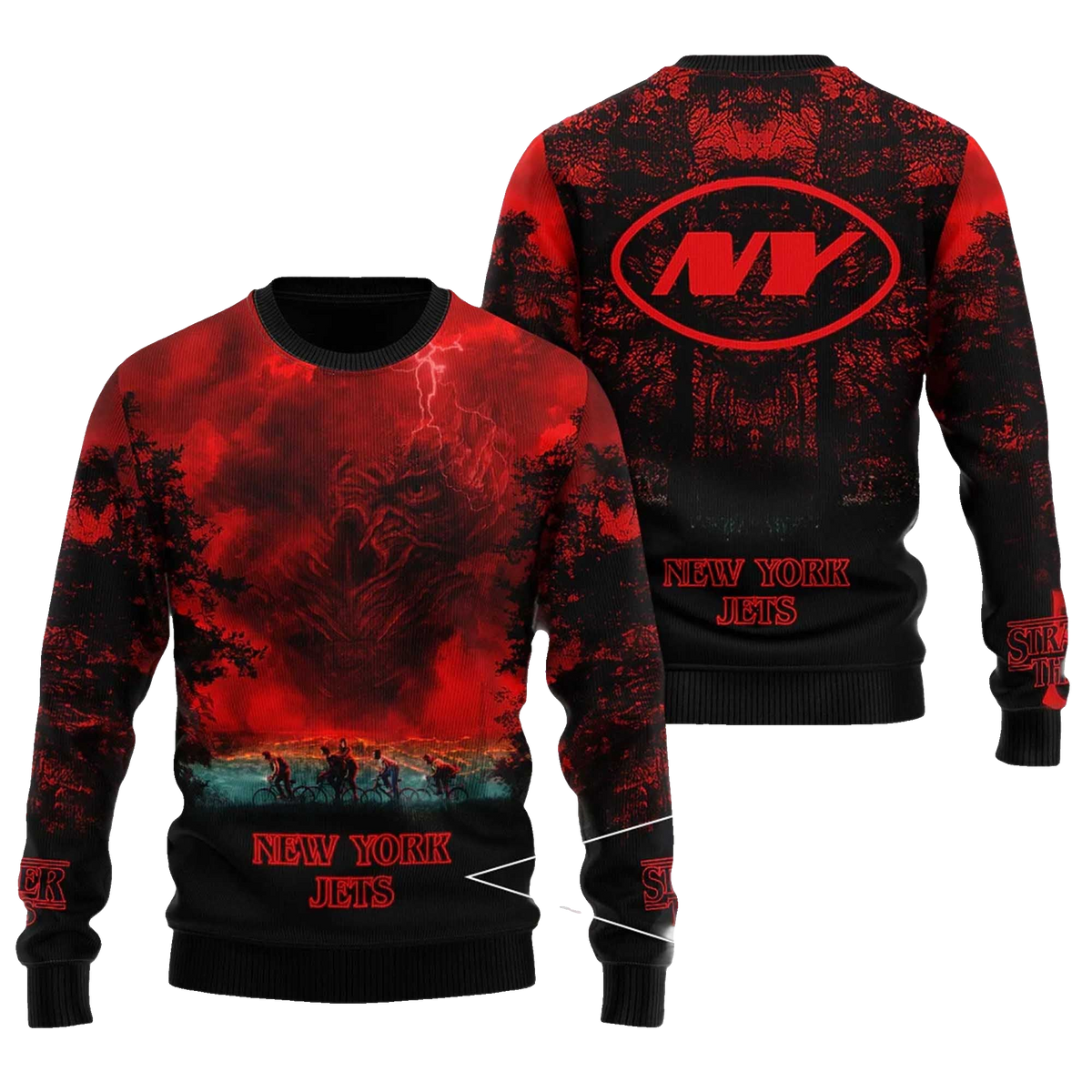 2025 New York Jets Stranger Things Ugly Sweater – Moonbestprint