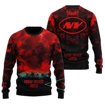 2025 New York Jets Stranger Things Ugly Sweater – Moonbestprint