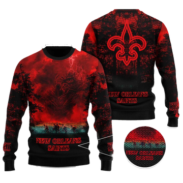2025 New Orleans Saints Stranger Things Ugly Sweater – Moonbestprint