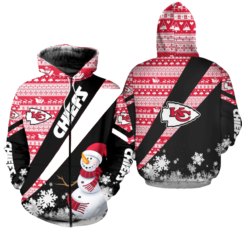 Kansas City Chiefs Xmas Snowman Hoodie Zip Up Hoodie Nla031510 - Moonbestprint