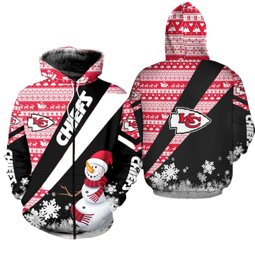 Kansas City Chiefs Xmas Snowman Hoodie Zip Up Hoodie Nla031510 - Moonbestprint