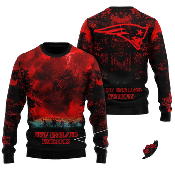 2025 New England Patriots Stranger Things Ugly Sweater – Moonbestprint