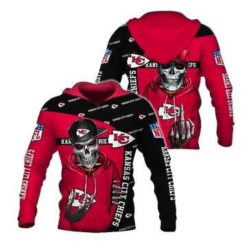 Kansas City Chiefs Skull Give A Fuck 3d Pullover Hoodie Sizes S-5xl Gts001851 - Moonbestprint