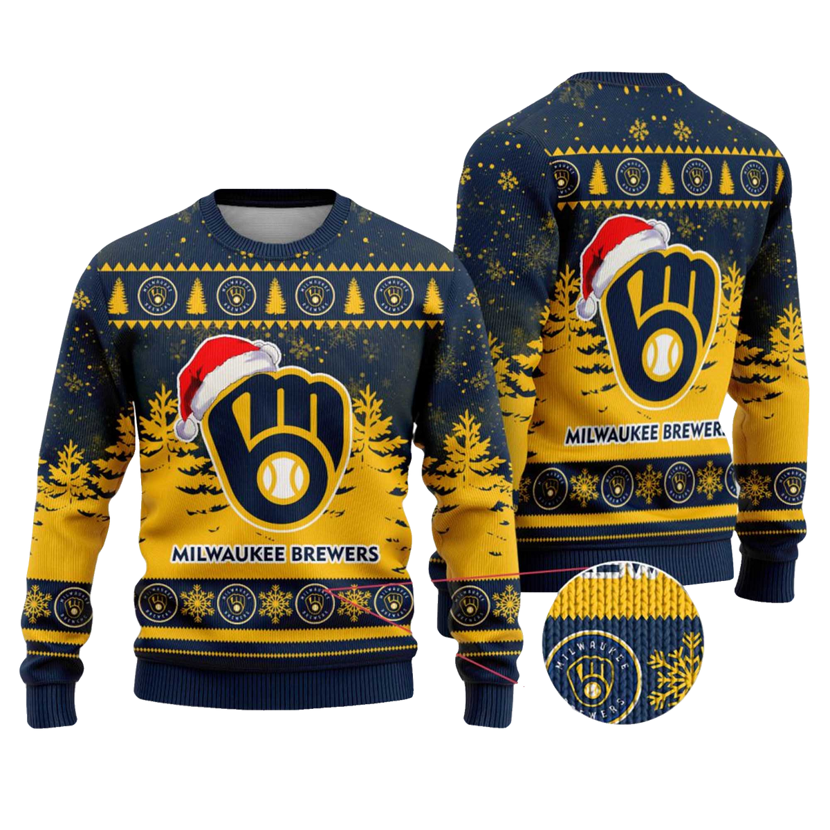 2025 Milwaukee Brewers Snowflakes Christmas Ugly Sweater – Moonbestprint