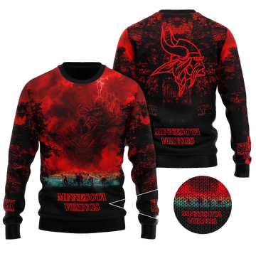 2025 Minnesota Vikings Stranger Things Ugly Sweater – Moonbestprint