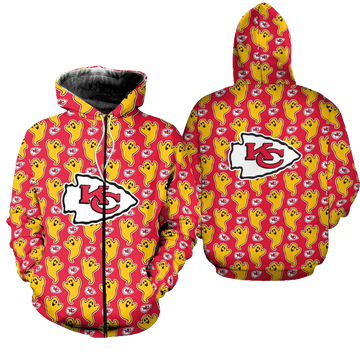 Kansas City Chiefs Funny Ghosts Pattern Halloween Edition Unisex Hoodie Zip Up Hoodie New045110 - Moonbestprint