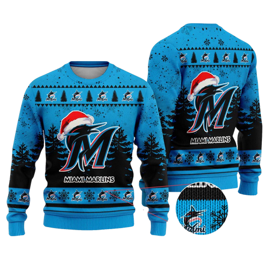 2025 Miami Marlins Snowflakes Christmas Ugly Sweater – Moonbestprint