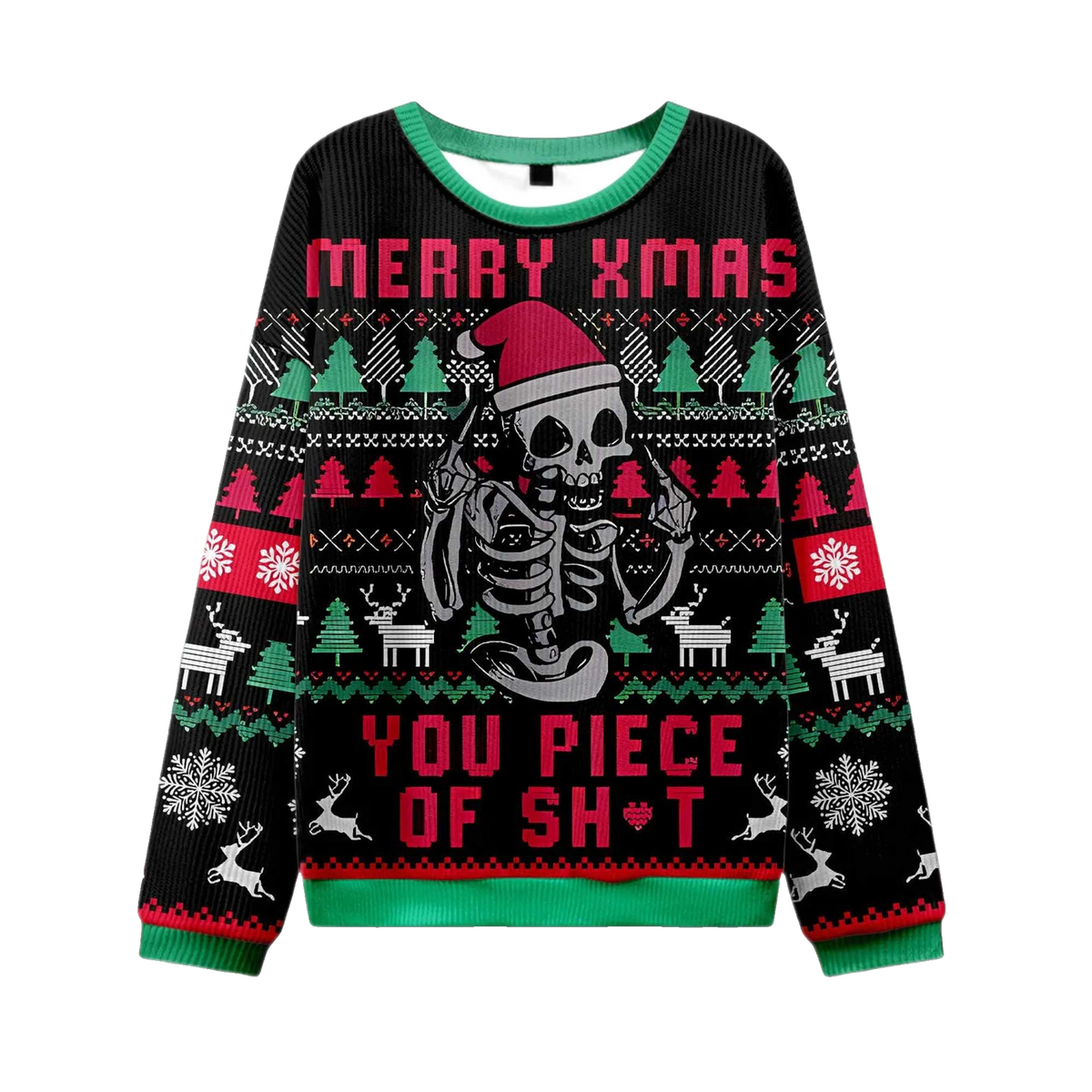 2026 Merry Xmas You Piece Of Sht Ugly Christmas Sweater Moonbestprint