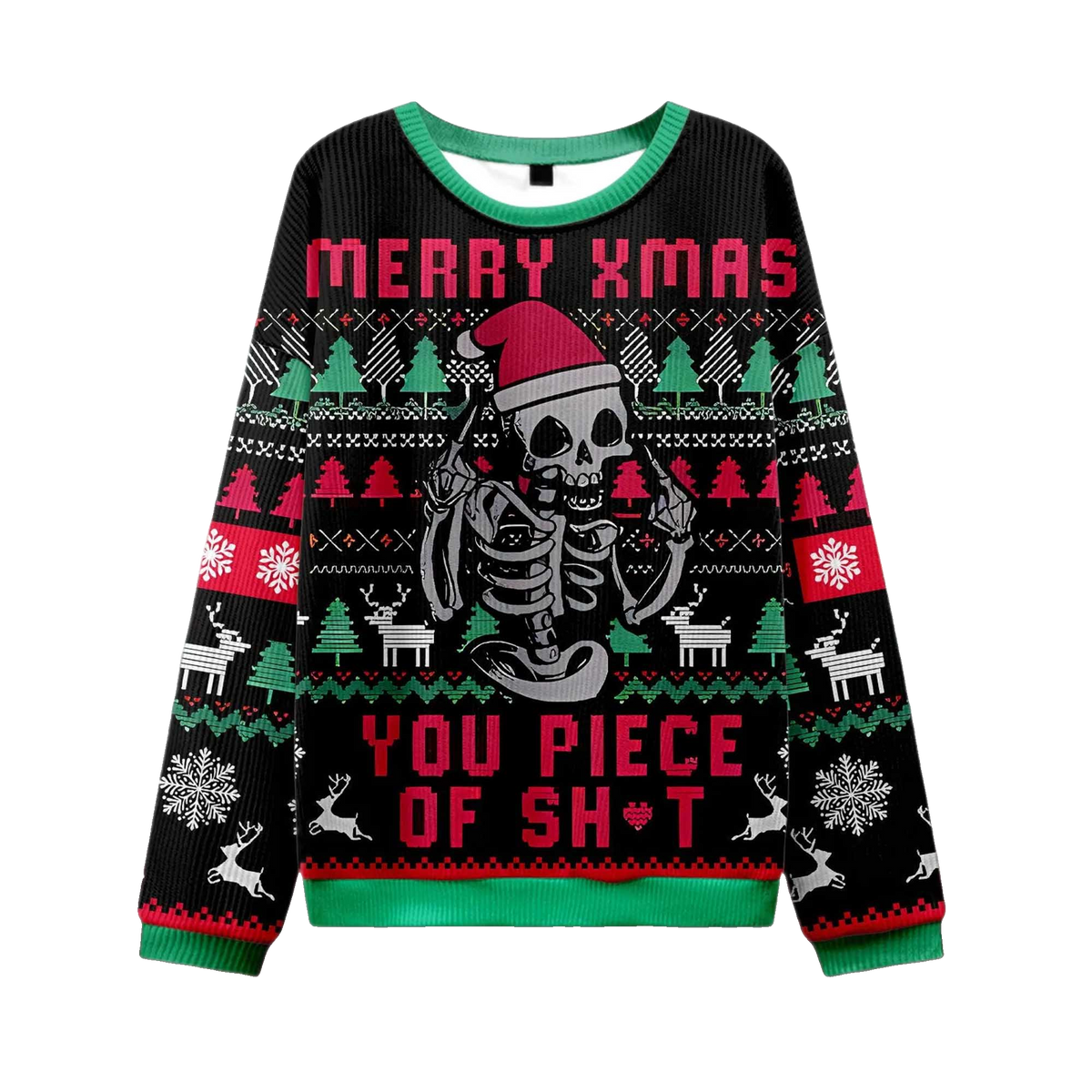2026 Merry Xmas You Piece Of Sht Ugly Christmas Sweater Moonbestprint